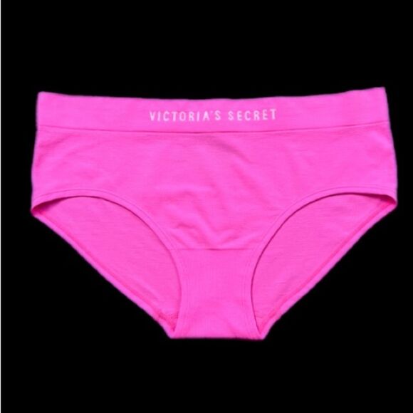 Victorias Secret Seamless Supersoft Hiphugger Hipster thick Panty Neon Pink L - Picture 1 of 3